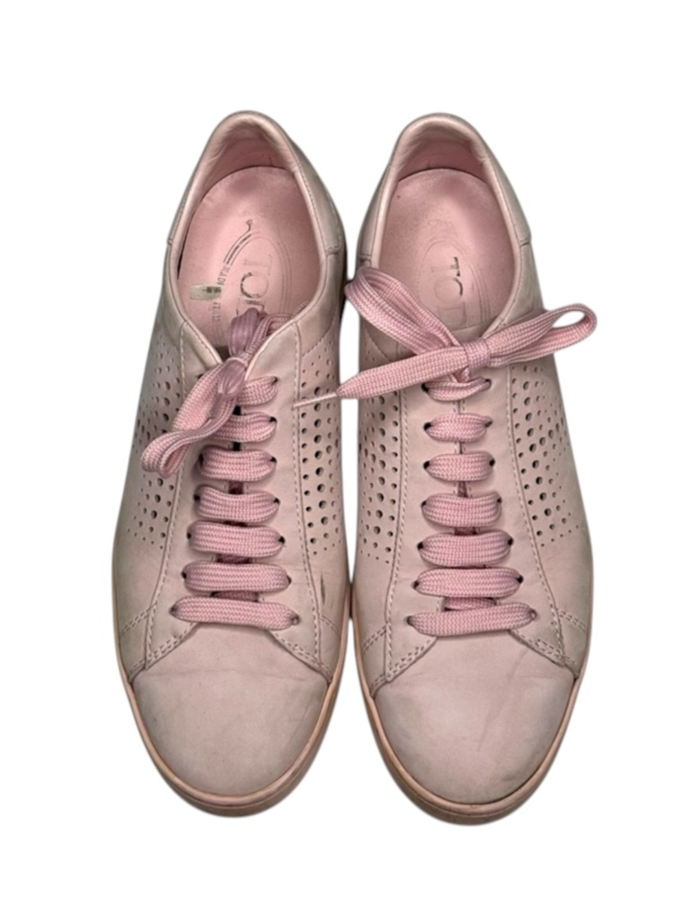 Tod’s 𖦹 Luxe Perforated T Leather Low Top Sneakers 𖦹 Light Pink 𖦹 38 7.5M 8M 𖦹 - Picture 12 of 16